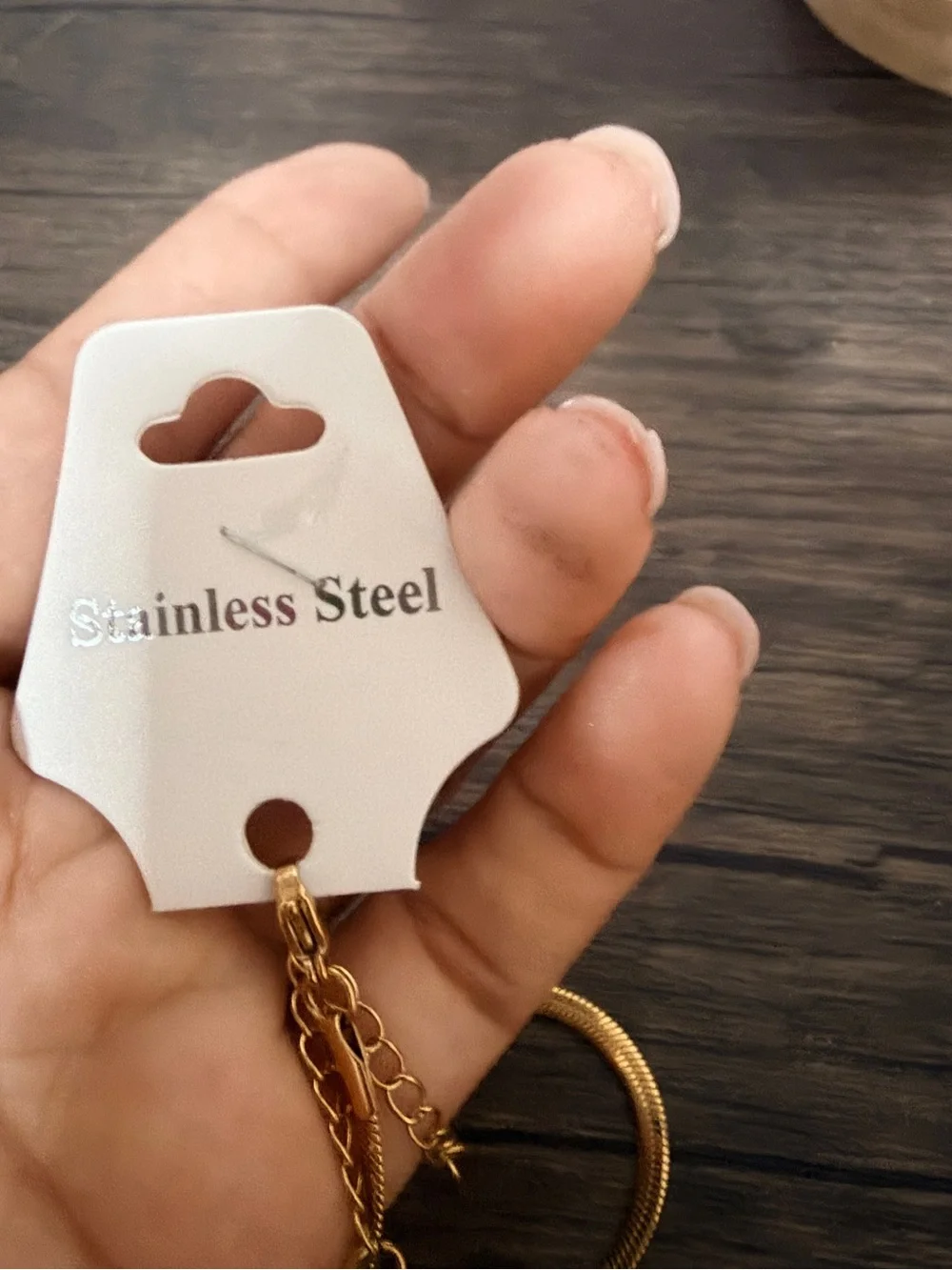 Stainless Steel Slim Gold-Tone Women's Bracelet